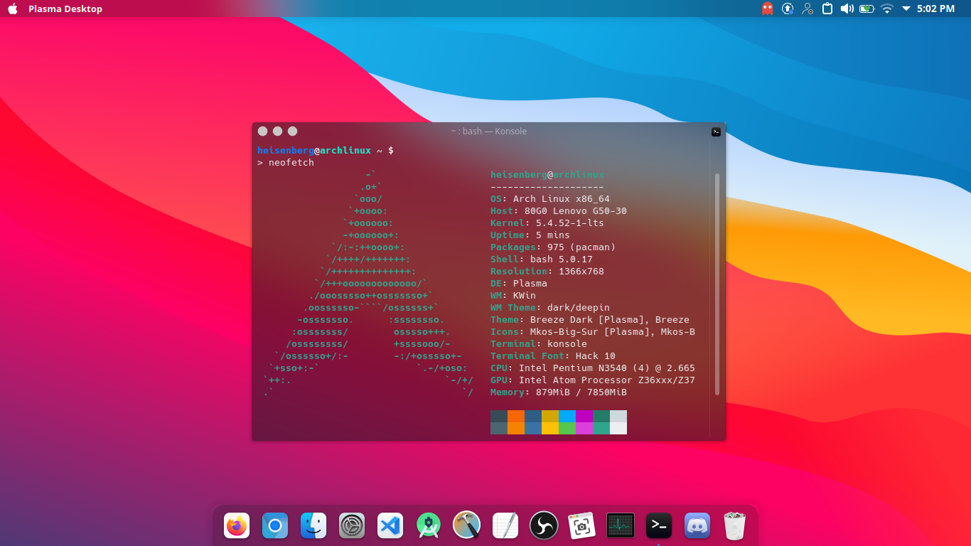 arch linux with macos vibes
