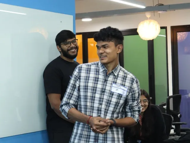 speaking at a bluelearn hackathon