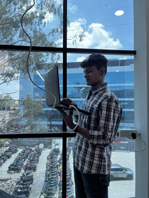 me fixing the office wifi